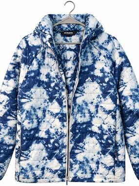 Strafe Blue and White Tie-Dye Insulated Jacket